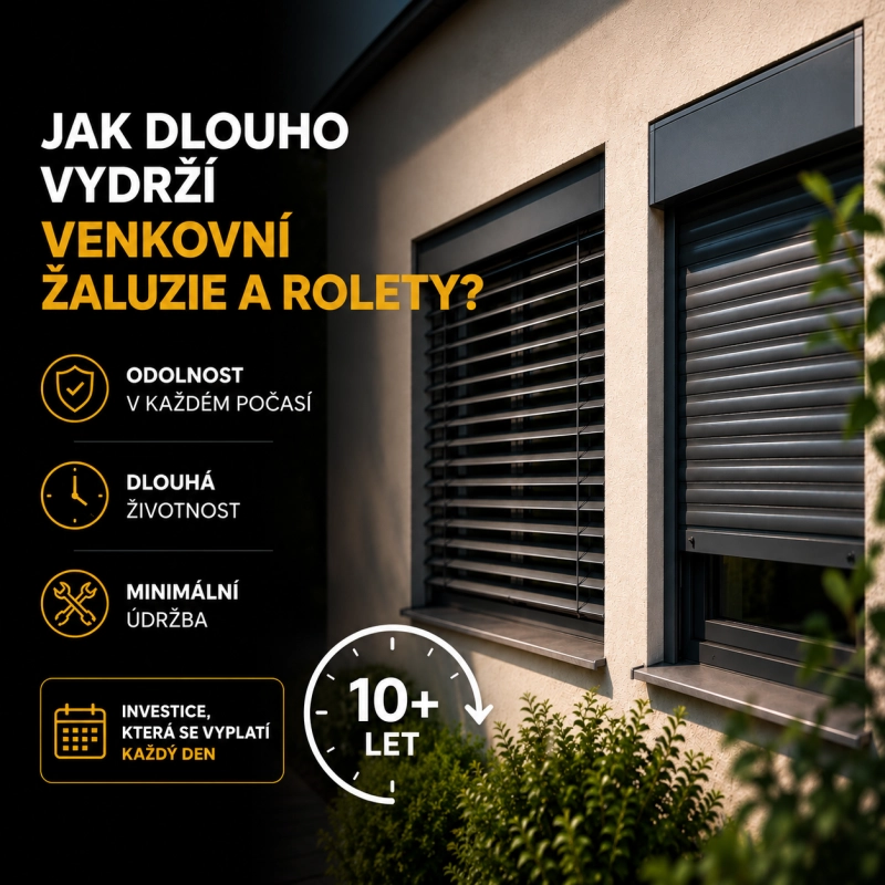 Jak dlouho vydrží venkovní žaluzie a rolety? Co ovlivňuje životnost